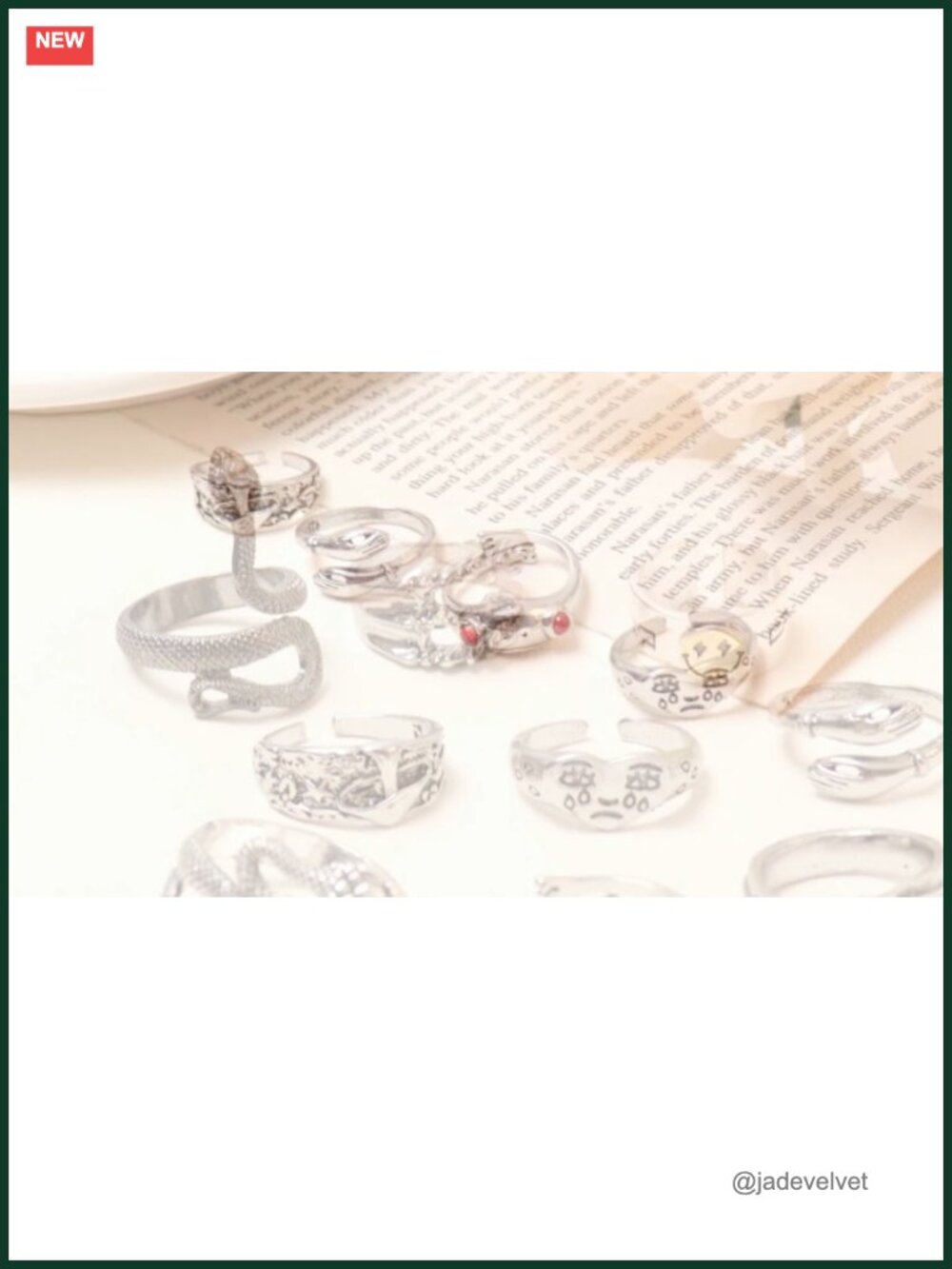 Snake Stackable Rings Set Adjustable Medusa Serpent Ring - Picture 6 of 6